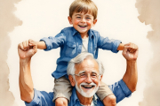 Großvater mit Enkel